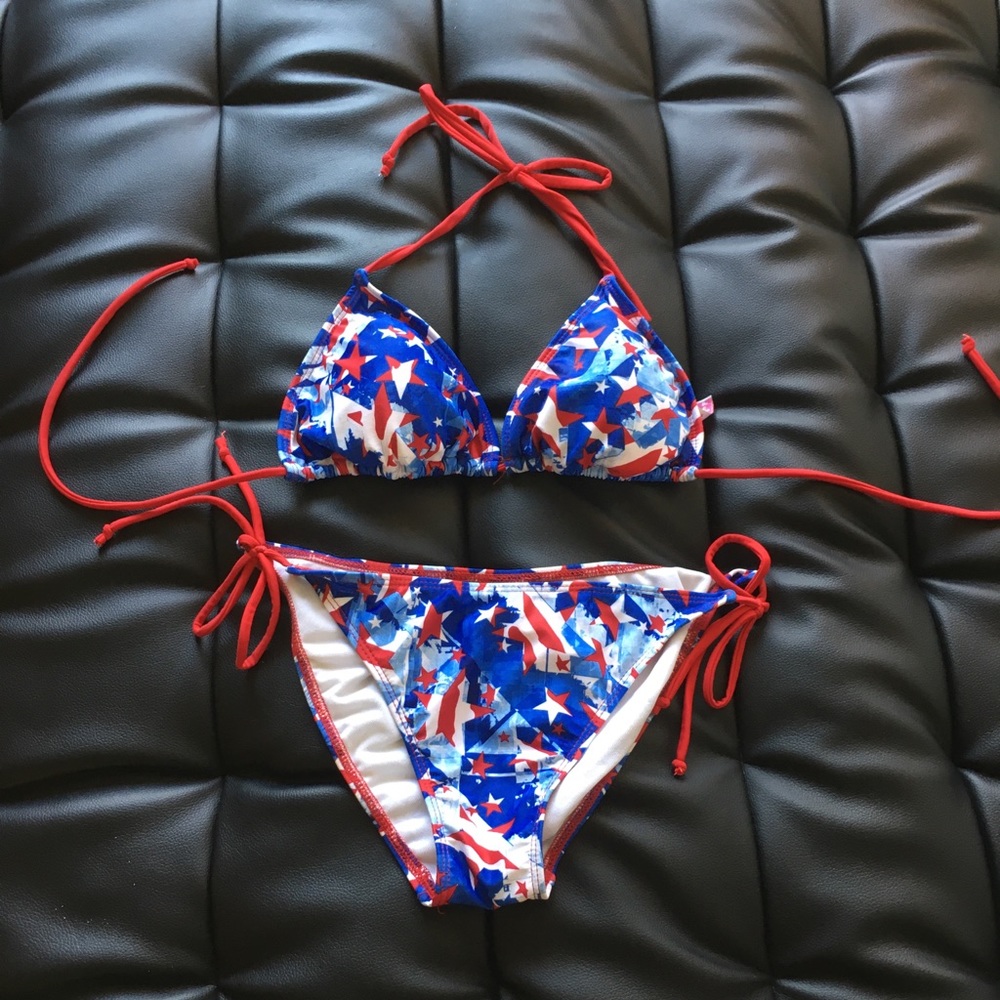 Patriotic Red White and Blue Bikini Set